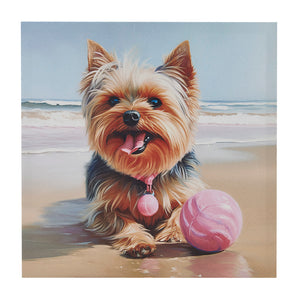 Madison Park Beach Dogs Casual Yorkie Canvas Wall Art ID95C-0055 Yorkie/Blue Multi