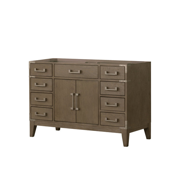 English Elm Grey Oak Single-Sink Bath Vanity: 48" W Modern Design With Ample Storage & Soft-Close Features B2731P259813