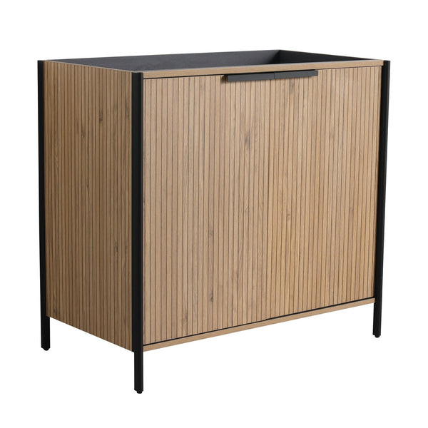 English Elm 36" Freestanding Bathroom Vanity Modern 36 Inch Plywood Cabinet with Soft-Closing Hinges & Shelf W999P251007
