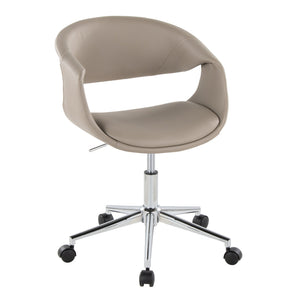 English Elm Task Chair with Chrome Five Star Base Grey Fabric Seat for Modern Home Office Use Chrome,Light Grey B202P474183