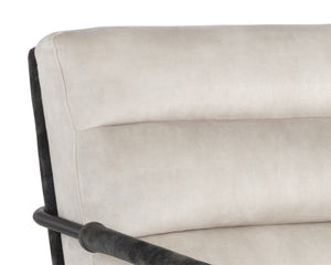 Sunpan TRISTEN Lounge Chair - Mid-Century Modern Design with Two-Tone Upholstery in Nono Cream & Dark Green 107777