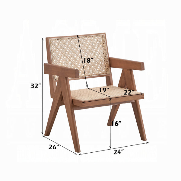 English Elm Casual Rattan Accent Chair 24"W x 26"D Mid-Century Natural Finish Compact Stylish Seating for Home B2741P333932