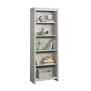 English Elm 5-Shelf Stylish Bookcase In White Finish - Space-Saving Storage Solution For Home, Office & Décor B356P402718