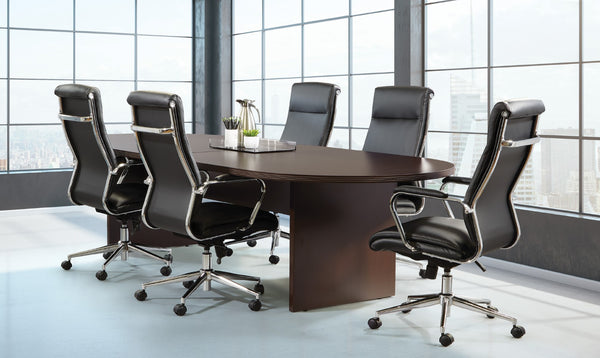 OSP Home Furnishings Napa Executive Conference Table Sturdy Professional Boardroom Desk for Collaborative Meetings 120"X48"X29"  Espresso NAPESP-37