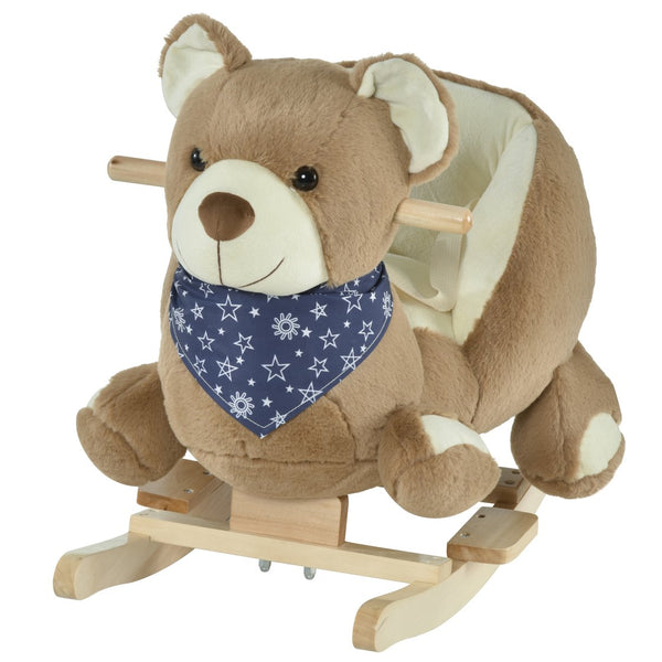English Elm Qaba Giraffe Plush Toddler Rocking Ride on Toy with Sound and Safety Belt W2225P200498