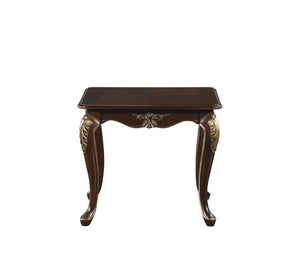 English Elm 1pc Traditional Croydon Cocktail Table in Dark Cherry Finish with Gold Tipping and Cabriole Legs, Elegant Living Room Accent Cherry 42.5 L x 31 W x 8 H B011P387131