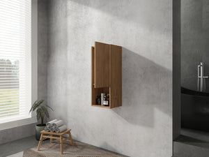 English Elm 12" Bathroom Side Cabinet with Soft-Close Hinges, Wall-Mounted Floating Oak Finish, Space-Saving Storage W999P283315