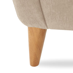 English Elm Accent Armchair Upholstered Low Profile Reading Chair with Lumbar Pillow Modern Living Room Seat Beige W2308P462642