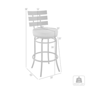 English Elm Tatyana Swivel Barstool Faux Leather Seat Mocha Frame for Kitchen or Home Bar B2736P464849