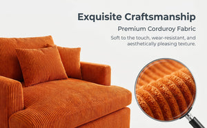 English Elm 66-inch Corduroy Sleeper Lounge Chair Frameless Cloud Sofa Bed for Living Room W5527P489247