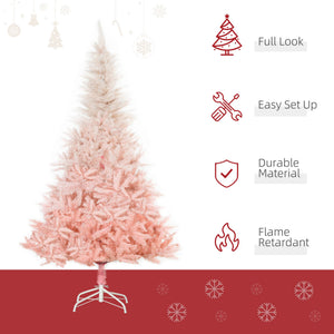 English Elm Homcom 6Ft Pink Unlit Spruce Christmas Tree With 800 Tips - Realistic, Customizable & Durable Décor W2225P229761