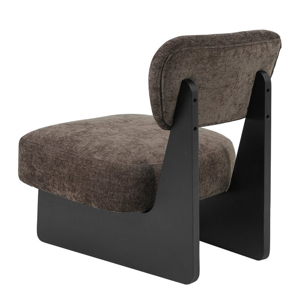 English Elm [set of 2] Beige Polyester Barrel Lounge Chairs with Black Wood Base for Living Room Black,Dark Brown N767P373046R