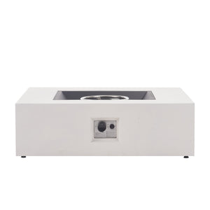English Elm 50000 Btu Square Mgo Concrete Propane Fire Table Low Profile Outdoor Patio N772P390480W