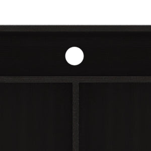 English Elm Redding Black Laminate TV Stand for Up to 65" TVs — Modern Storage, 3 Open Shelves & 2 Doors B128P148970