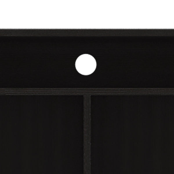 English Elm Redding Black Laminate TV Stand for Up to 65" TVs — Modern Storage, 3 Open Shelves & 2 Doors B128P148970