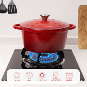 English Elm Miereirl Enameled 4.5 Quart Dutch Oven Red with Shower Lid, Nonstick Porcelain Coating, Versatile Cooking T3950P385669
