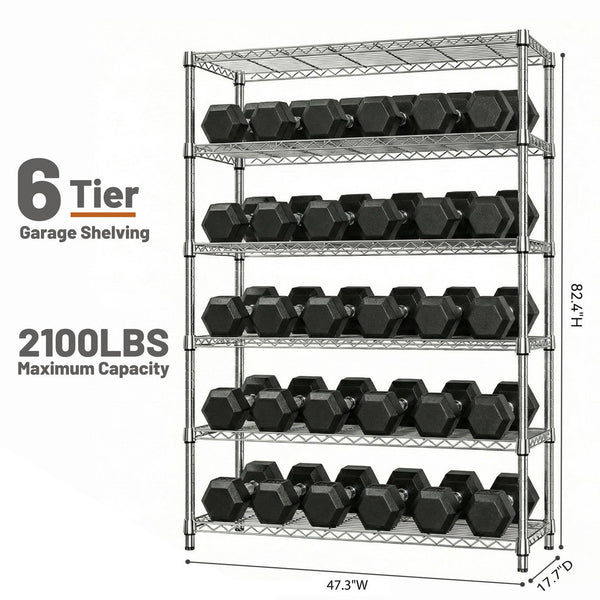 English Elm 5-shelf Heavy Duty Wire Rack Industrial Carbon Steel Garage Pantry Storage Unit W5386P445629