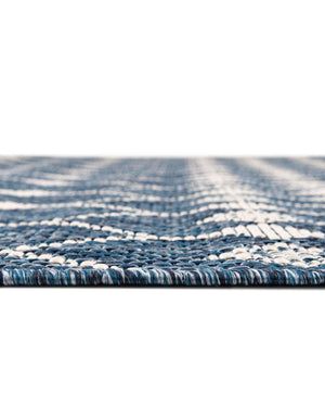 Unique Loom Outdoor Trellis Traliccio Machine Made Trellis Rug Blue, Ivory/Gray 10' 0" x 10' 0"