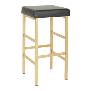 OSP Home Furnishings 30" Gold Backless Stool Black