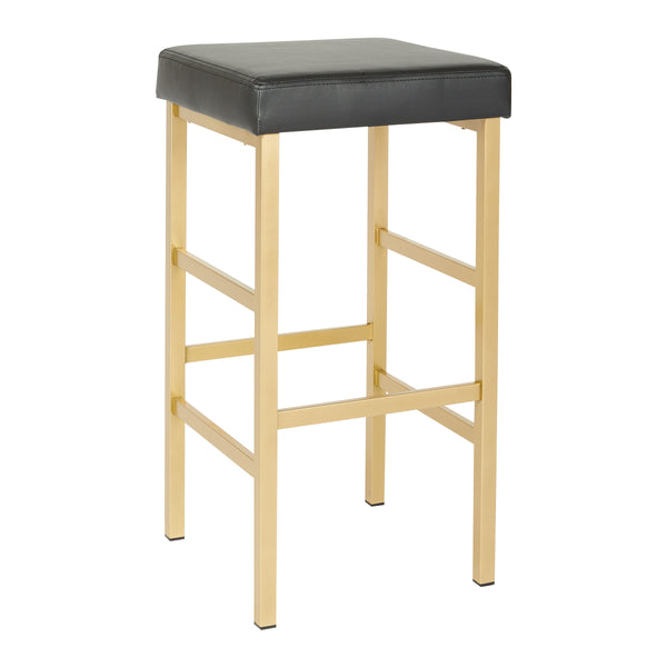 OSP Home Furnishings 30" Gold Backless Stool Black