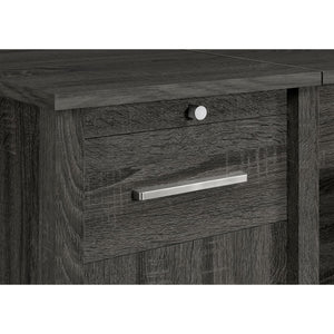 English Elm Rayna Weathered Grey Lift-Top 4-Drawer Office Desk with Easy-Glide Storage and Brushed Zinc Hardware B062P351423