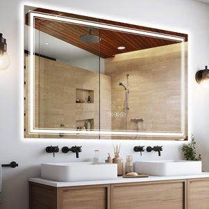 English Elm 55X36 Inch Frameless Led Bathroom Mirror - Smart, Anti-Fog, Dimmable Lighting & Durable Design T3757P347023
