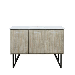 English Elm Rustic Acacia Bath Vanity 48" W X 20" D, White Quartz Top, Soft-Close Drawers, Timeless Design B2731P259618-GIGA