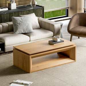 English Elm 43.3'' Wood Veneer Lift Top Coffee Table with Hidden Storage for Living Room Natural Wood W1435P453251