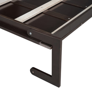 English Elm Queen Murphy Wall Bed with Integrated Chair Espresso Cabinet for Studio Apartments Espresso LP000791AAP-3