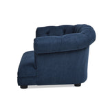 English Elm Kiki 36.5" Chesterfield Dog Sofa Bed, Medium, Pacific Blue Stain Resistant High Performance Polyester