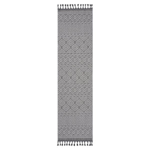 English Elm Loom Geometric Area Rug 2X8 Grey/White - Durable, Stylish Indoor/Outdoor Design For Modern Homes B335P289580