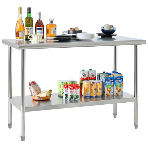 English Elm Stainless Nsf Certified Ss201 Prep Table with Adjustable Undershelf for Commercial Use W5006P397544