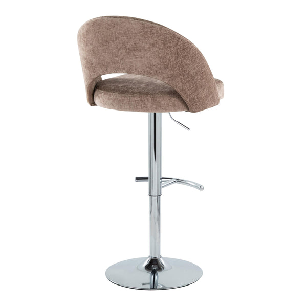 English Elm Adjustable Swivel Barstools Set of 2 Fabric Seat Black Metal Base Kitchen Counter Brown B202S02004