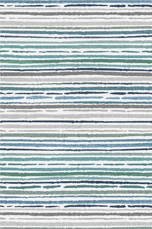 English Elm SPHINX Beige+Blue 40x60 Indoor Outdoor Washable Non-Slip Rug – Low Pile Durable Kid & Pet Friendly B186P261381