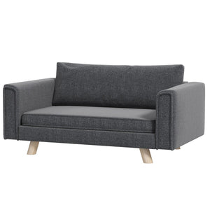 English Elm Pawhut Elevated Dog Sofa For Small & Medium Pets - Cozy, Washable Cushions & Durable Design, Gray W2225P217300-GIGA