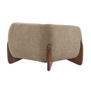 English Elm Christopher Knight Home® - Modern Upholstered Round Arm Accent Chair with Velvet Finish, Elegant Curved Back and Three Legs Design Light Brown 39.5 L x 32.5 W x 23.25 H N776P216196D