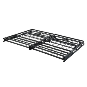English Elm Black Metal Platform Bed Frame Queen High-Profile Foldable Design for Easy Assembly, Headboard Mountable Black 38.75 L x 28.75 W x 7 H B011P197726