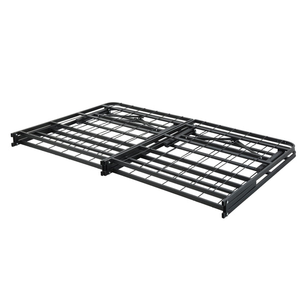 English Elm Black Metal Platform Bed Frame Queen High-Profile Foldable Design for Easy Assembly, Headboard Mountable Black 38.75 L x 28.75 W x 7 H B011P197726