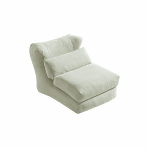 English Elm Cloud Corduroy Sleeper Chair Foldable High Density Foam Seat for Small Space Living Beige W1765P448558
