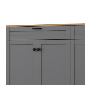 English Elm On-Trend 3-Piece Rustic Farmhouse Entertainment Center For Tvs Up To 70", Versatile Storage Solution N721S000045E-GIGA