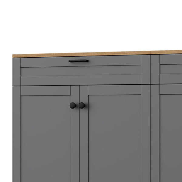 English Elm On-Trend 3-Piece Rustic Farmhouse Entertainment Center For Tvs Up To 70", Versatile Storage Solution N721S000045E-GIGA