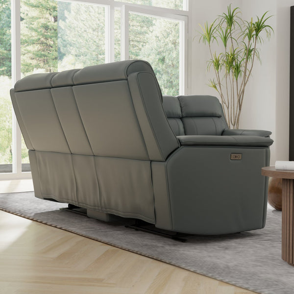 English Elm Oslo Dual Power Reclining Love Seat With Console – Luxurious Sapphire Comfort & Modern Design B339P411568