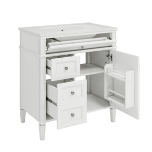 English Elm 30'' Modern Bathroom Vanity With Ceramic Sink, Soft-Close Drawers & Elegant Storage Solutions N710P206904K