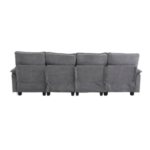 English Elm United U-Shaped Sectional Sofa 106" Cloud Couch - Comfy Chenille, Storage Ottoman, Usb Ports & Pillows W1568S00232-GIGA
