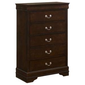 English Elm Janson Cappuccino 5-Drawer Bedroom Chest with Rich Espresso Finish, English Dovetail Strength, Spacious Storage B062P328705