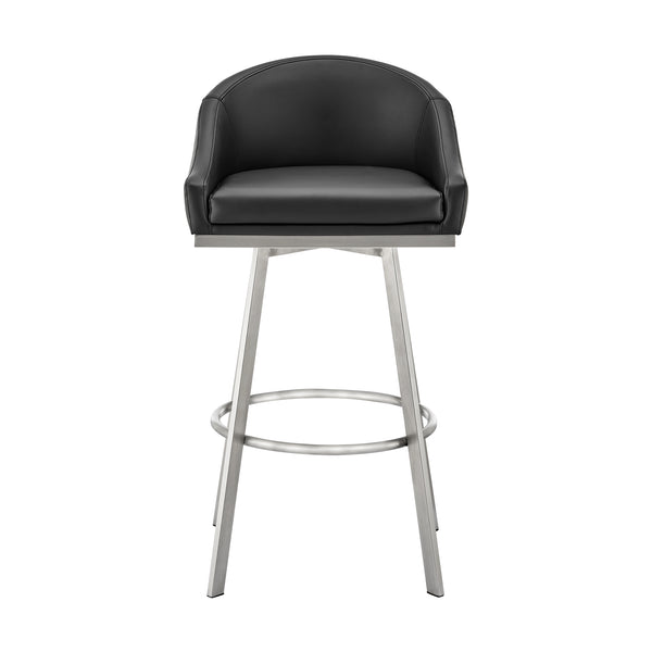 English Elm Eleanor Swivel Barstool Brushed Steel Frame with Faux Leather Seat for Kitchen Island B2736P464828