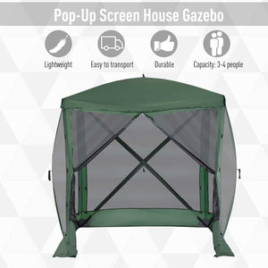 English Elm Outsunny 7x7 Pop up Gazebo Canopy with Mesh Walls Uv Blocking Roof for Camping W2225P200735