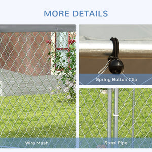 English Elm Pawhut Galvanized Steel Outdoor Dog Run with Uv Roof Lockable Gate for Large Dogs W2225P200785