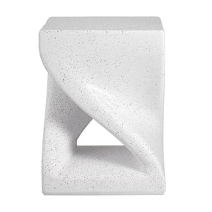 English Elm Outdoor Mgo Side Table Twisted Pedestal Terrazzo Speckled All Weather Patio End N765P382572G