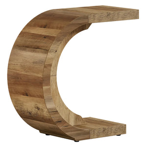 English Elm C-shaped Sofa Side Table Sliding Frame for Laptop Dining Tray in Compact Living Spaces T3971P462727